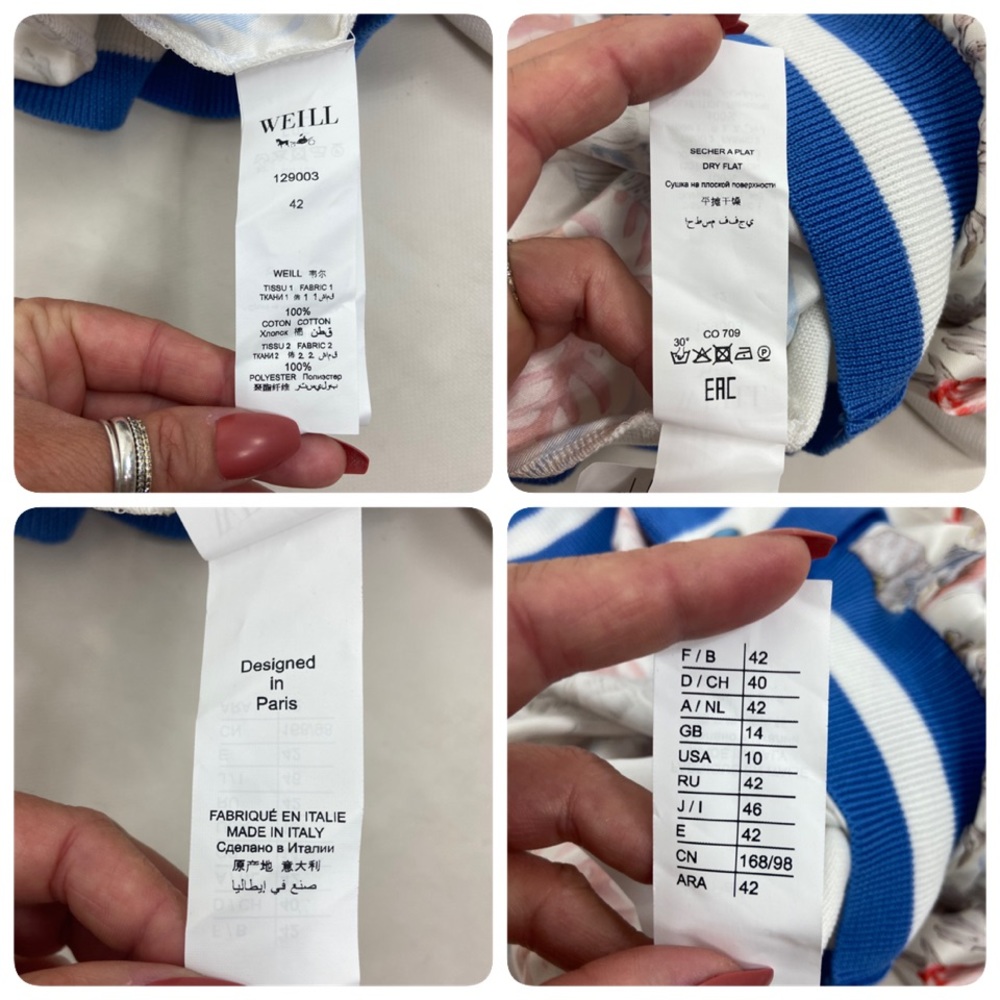 Weill Paris NWT Cardigan ocean coral print 42/10 - Picture 12 of 12